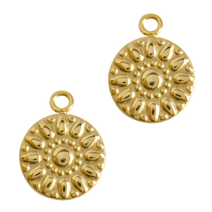 Stainless steel charms flower Gold