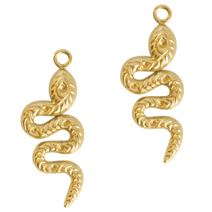 Stainless steel charms snake Gold