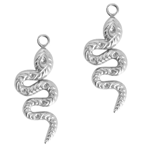 Stainless steel charms snake Silver