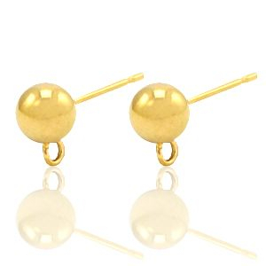 Stainless steel earrings with loop Gold