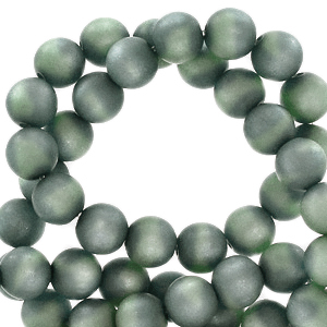 Super Polaris beads round 8 mm matt Sea Green