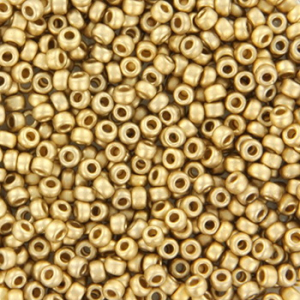 Miyuki seed beads 11/0 Matte 24kt Gold Light Plated 11-193F