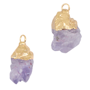 Natural stone charms Purple-Gold