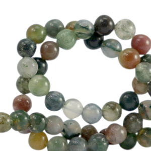 Natural stone beads Chalcedony (Jasper) 4mm Multicolour Green