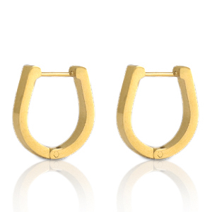 Stainless steel earrings horseshoe Gold