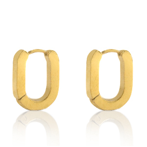 Stainless steel earrings oval Gold