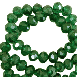 Top faceted beads 4x3mm disc Fairway Green-Pearl Shine Coating