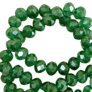 Top faceted beads 3x2mm disc Fairway Green-Pearl Shine Coating