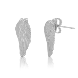 DQ European metal findings earpin wings Antique Silver (nickel free)