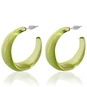 Trendy earrings Creole Olive Green