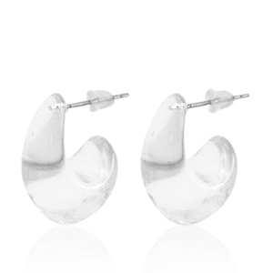 Trendy earrings Creole Transparent