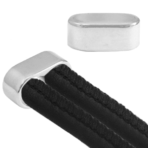 DQ European metal end caps double &Oslash;10mm Antique Silver (nickel free)