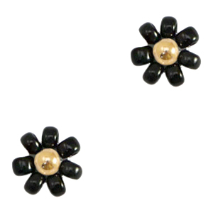 Miyuki flower beads 8mm Black-Gold