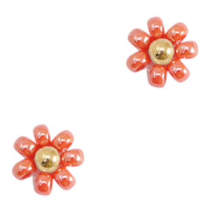 Miyuki flower beads 8mm Orange-Gold