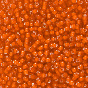 Preciosa glass seed beads Ornela 8/0-95036 White Lining-Rumba Orange