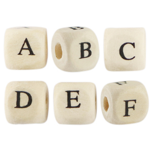Wooden letter beads Nature Wood-Natural