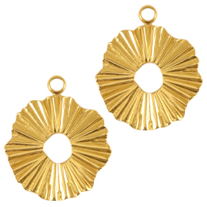 Stainless steel charms 17mm Gold