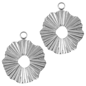 Stainless steel charms 17mm Silver