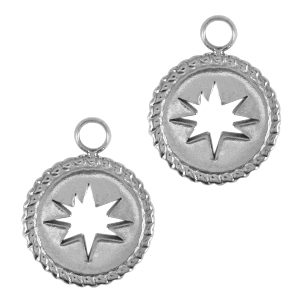 Stainless steel charms star Silver