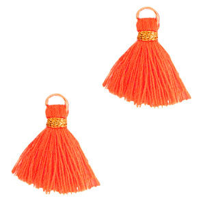 Tassels 1.5cm Gold-Neon Orange