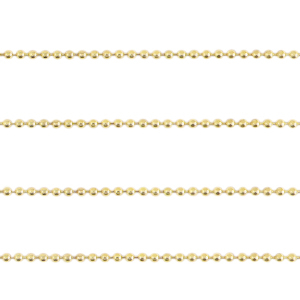 DQ European metal findings ball chain faceted 2mm Gold (nickel free)