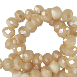 Top faceted beads 4x3mm disc Chadwick Brown-Pearl Shine Coating