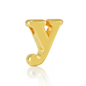 DQ European metal letter beads Y Gold (nickel free)