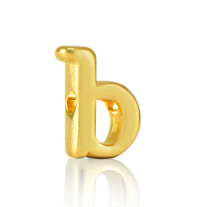 DQ European metal letter beads B Gold (nickel free)