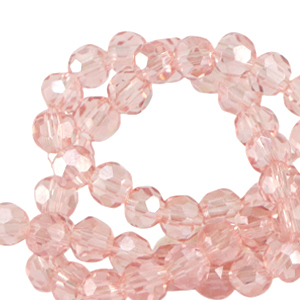 Round top faceted beads 4mm Smashing Pink-Pearl Shine Coating