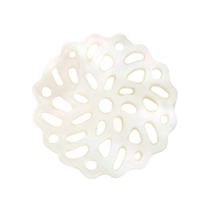 Shell pendants specials mandala 17mm White (natural colour)