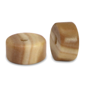 Natural stone beads Calcite disc 4x2mm Brown