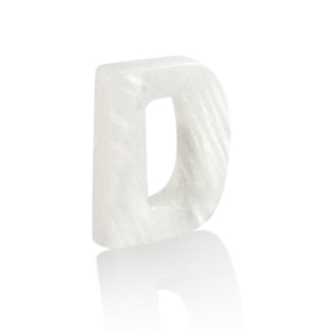 Shell pendants specials letter D White (natural colour)