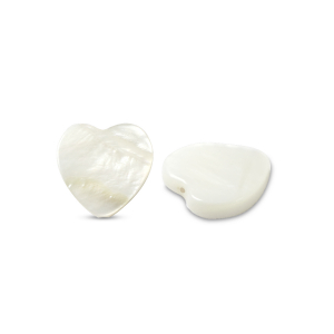 Shell beads heart White (natural colour)