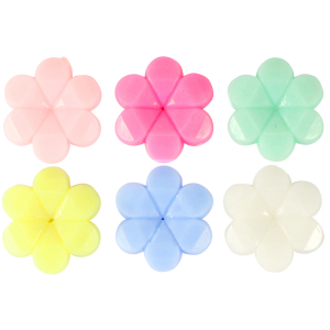 Acrylic letter beads flower Multicolour Pastel