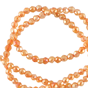 Round top faceted beads 2mm Persimmon orange-AB Coating