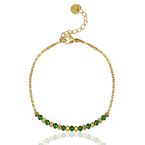 Stainless steel bracelets Emerald Blue-Gold