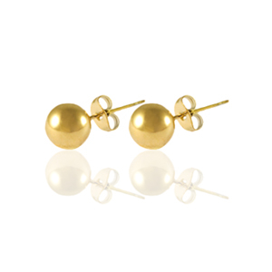 Stainless steel earrings / earpins 4mm Gold