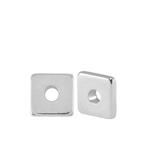 DQ European metal beads disc square 5mm Antique Silver (nickel free)