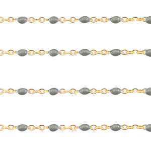 Stainless steel findings belcher chain 1mm Olive green-Gold