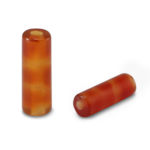Natural stone beads Agate tubes Red-Orange