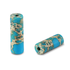 Natural stone beads tubes Ocean Blue