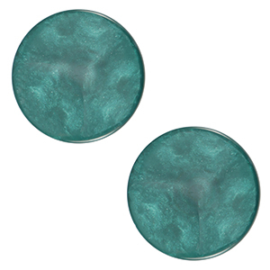 12 mm flat Polaris Elements cabochon Jais Petrol Green