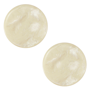 12 mm flat Polaris Elements cabochon Jais Prosecco White