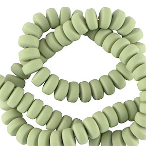 Polymer beads rondelle 7mm Green Ash
