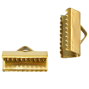 Stainless steel findings ribbon ends 13mm Gold