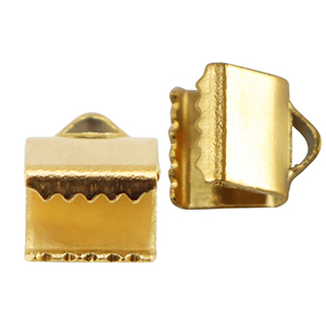 Stainless steel findings ribbon ends 6mm Gold