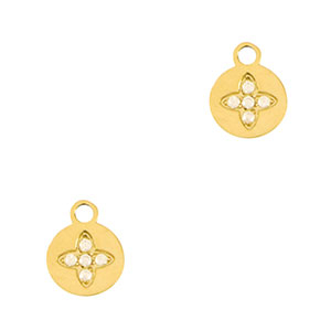 Stainless steel charms flower Gold