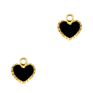 Stainless steel charms heart Gold-Black
