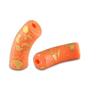 Acrylic beads tube matt Orange-Gold