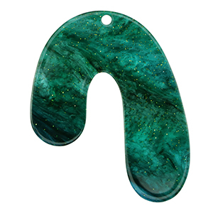 Resin pendants organic glitter Multicolor Green